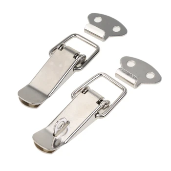 

6pcs Metal Spring Toolbox Hardware Cabinet Boxes Spring Loaded Latch Catch Locking Toggle Hasps Toggle Latch