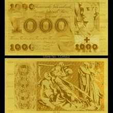 Старые швейцарские банкноты нормальные Позолоченные 1000 Франк золотые банкноты подарок для бизнеса или коллекции