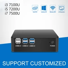 Mini Computer Desktop Windows 10 240GB SSD Mini PC Core i3 7100U i5 7200U i7 7500U CPU 4K Display HTPC Komputer TV BOX 4*USB3.0