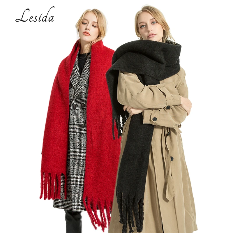 Luxury Brand Red Cashmere Wool Scarf Women Large Tippet Winter Tassel Stole Thick Warm solid color Scarves 200*50CM 3428 Luxury Brand Red Cashmere Wool Scarf Women Large Tippet Winter Tassel Stole Thick Warm solid color Scarves 200*50CM 3428