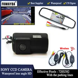 Fuwayda Беспроводной 4.3 дюйма Автомобильное зеркало заднего вида Мониторы + Ночное Видение заднего вида автомобиля CCD Камера для Ford Transit Connect