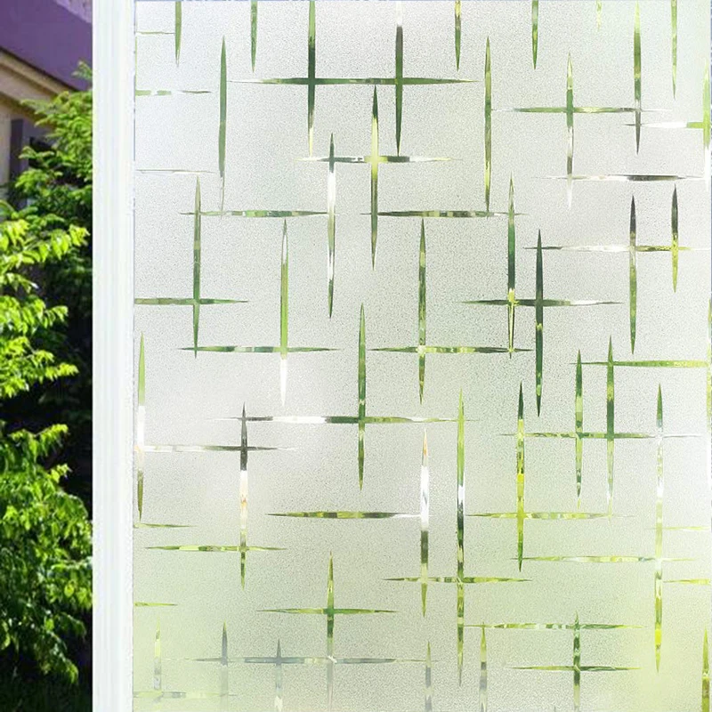 

Funlife Privacy Window Film Non-Adhesive Film Glass Window cling Vinyl Decorative Static Window Sticker No Glue Glass Film