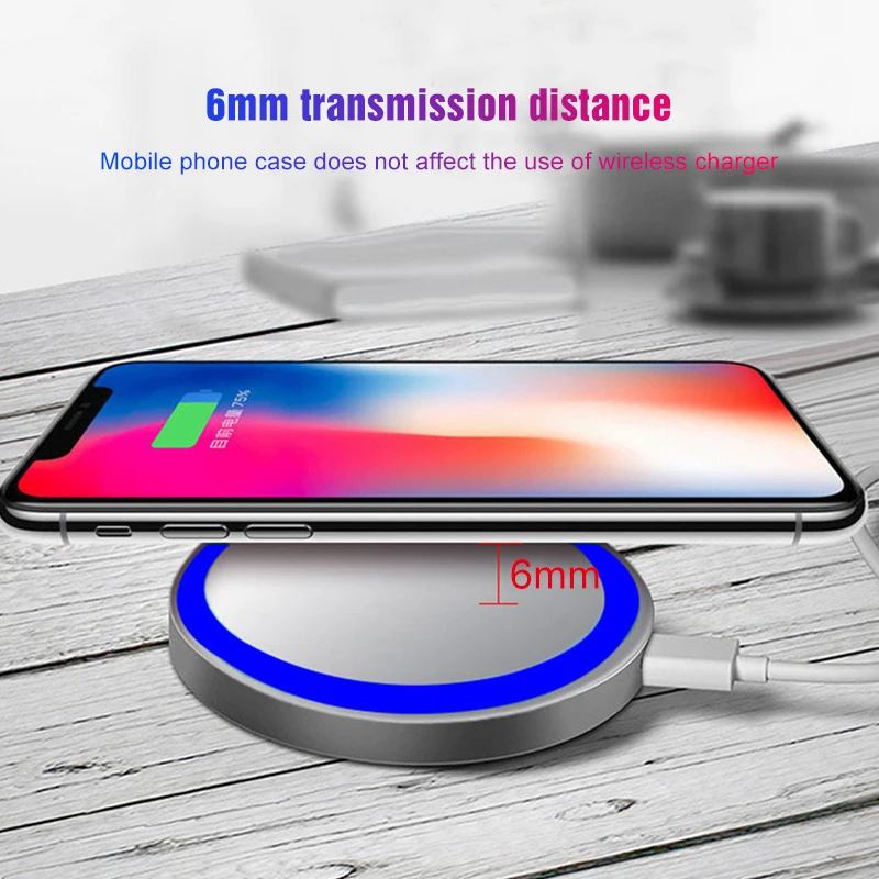

mini Wireless Charger For iPhone 7 8 Plus X XR XS Max 5W Fast Wireless Charging for Samsung Galaxy S9 S8 Note 8 9 S7 USB Charger