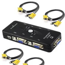 Ingelon 4 port kvm switch USB 2.0 VGA Splitter Stampante Mouse Tastiera Pendrive Condividere Switcher 1920*1440 VGA Interruttore box Adattatore