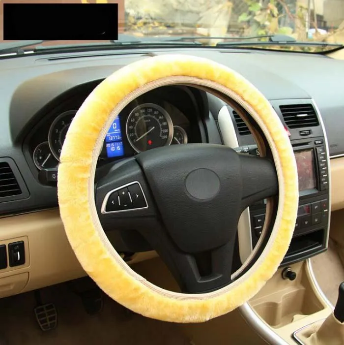 

rete 38cm Universal Car Steering Wheel Cover antislip fashion short fur elastic multi color option Wh