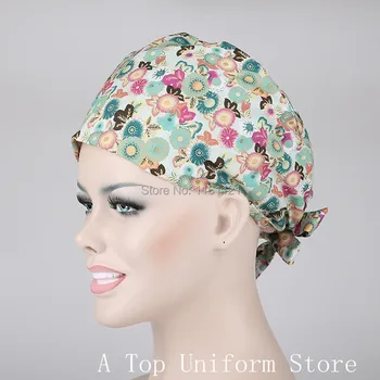 

2018 Jalecos Lab Coat Surgical Cap Medical Scrub Caps for Women Doctors And Nurse ,restaurant ,kitchen Working 100% Cotton B178