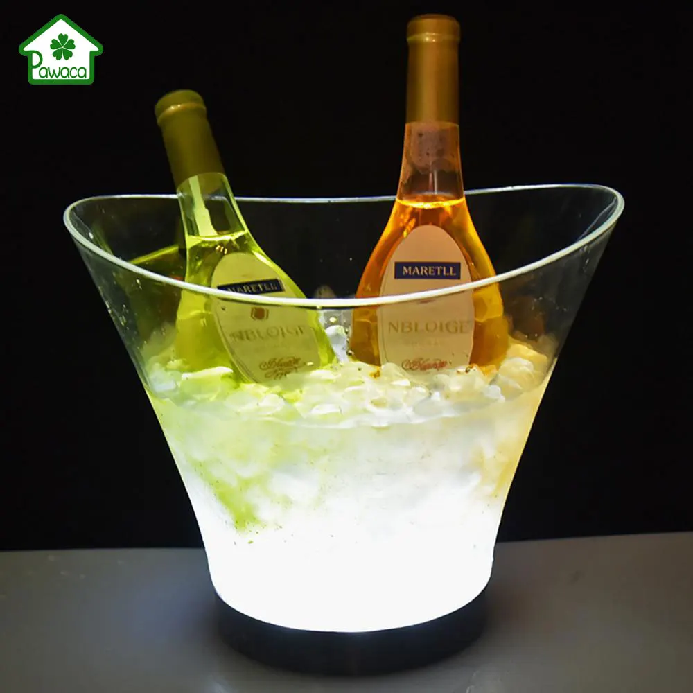 

New 6L Glowing Ice Bucket LED Multicolor Champagne Wine Beer Drinks Cooling Container Summer Kitchen Bar Party Wine Cooler Tool