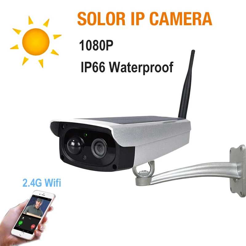 

Solar IP Camera Bullet Wifi Camera Security CCTV Camera Wireless Outdoor IP66 Waterproof 1080P HD Video Surveillance Cameras