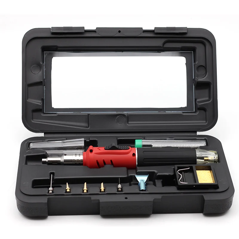 

HS-1115K Soldering Iron Professional 10 in 1 Soldering Iron Set Butane Gas Soldering Iron Set 26ml Welding Equipment
