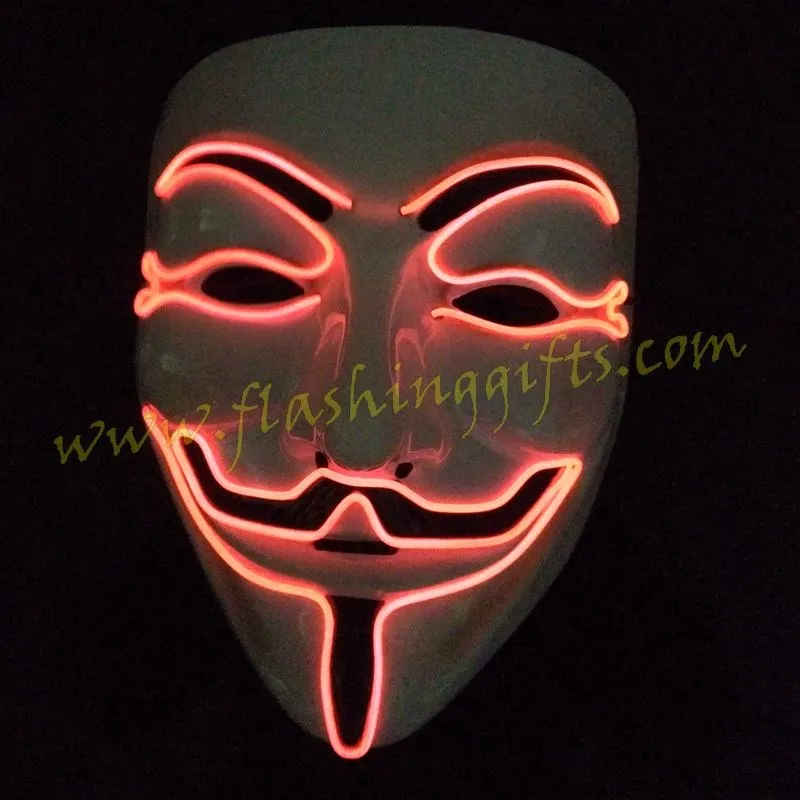 Halloween Mask LED Mask Light Up Party Masks V for Vendetta Cosplay Mascara Horror Mascarillas Glow In Dark Masque