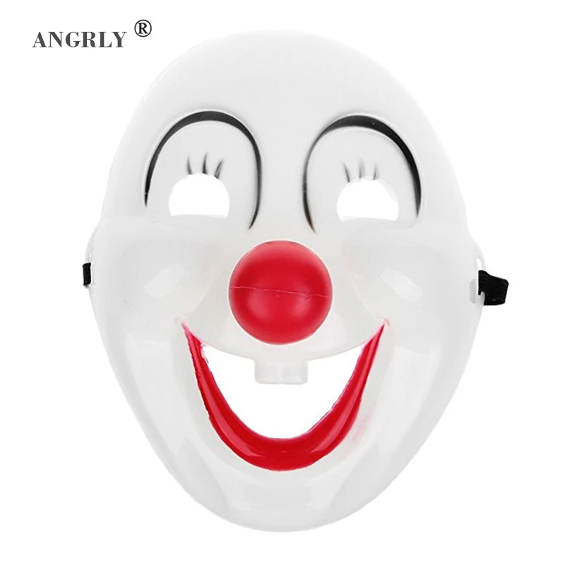 

ANGRLY New Joker Clown Costume Mask Creepy Evil Scary Halloween Clown Mask Adult Ghost Festive Party Mask Supplies Decoration