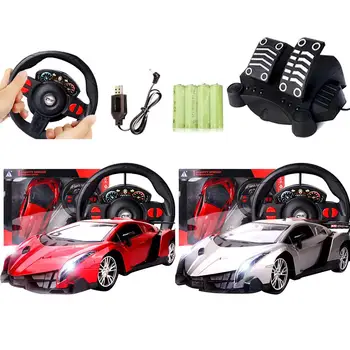 

1:12 Steering Wheel Gravity Sensing Four-Way Remote Control Car Model Toy Full-featured Radio Control Sports Car Toy With Light