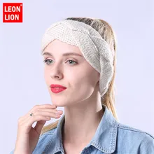 Витой вязаный, шерстяной утепленная вязаная шапка, "конский хвост", зимняя вязаная шапка Для женщин плетеная повязка на голову на теплом меху шапочки с узлом