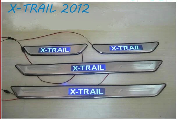 

Stainless steel LED lamp door sill scuff threshold plate car accessories stickers 4pcs for Nissan x-trail x trail T31 2008-2012