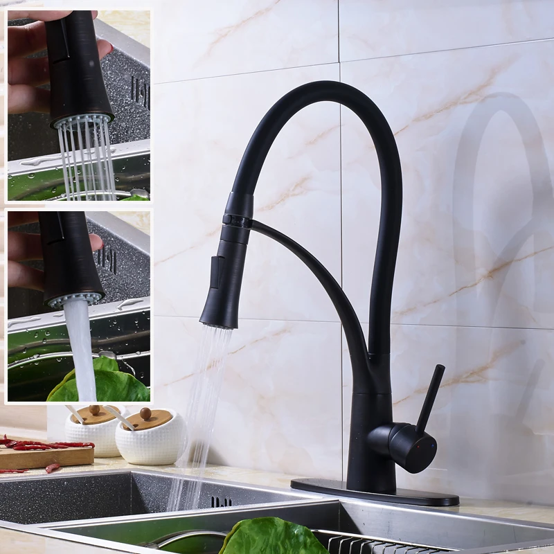 Deck Mounted Sprayer Pull Down Kitchen Sink Faucet Single Lever With Hole Cover Plate Bathroom Kitchen Water Taps In Kitchen Faucets From Home