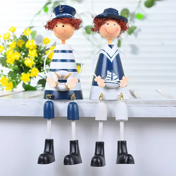 

Creative Mediterranean Style Christmas Gift Wooden Navy Model Furnishing Articles Home Decoration Miniature Wood Painting Crafts