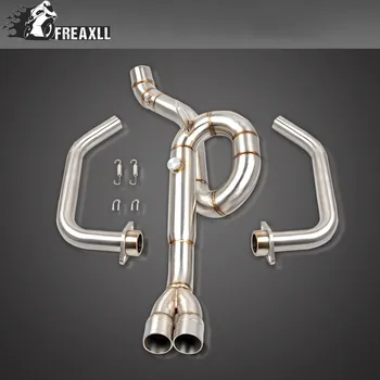 

Stainless Steel Motorcycle mid exhaust pipe middle exhaust pipe Exhaust middle cafe racer for Yamaha R3 YZF-R3 YZFR3 2014-2016