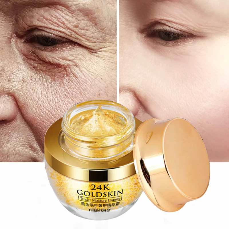 

24K Gold Snial Face Cream Argireline Collagen Anti-wrinkle Aging Firming Acne Whitening Creams Moisturizing Skin Care Korean LQ