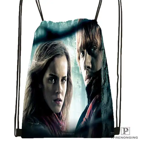 Пользовательские harry_potter_artwork_ Drawstring сумка-рюкзак милый рюкзак дети сумка(черный назад) 31x40 см#2018611-24 - Цвет: Drawstring Backpack