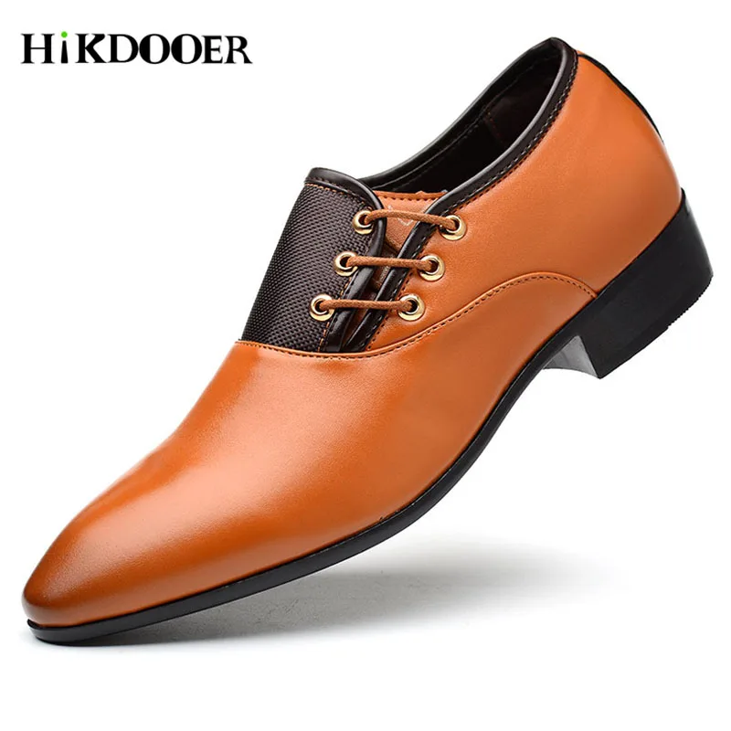 

2018 New Arrival Men's Dress Shoes Pointed Toe Business Shoes High Quality Comfortable Male PU Wedding Shoes