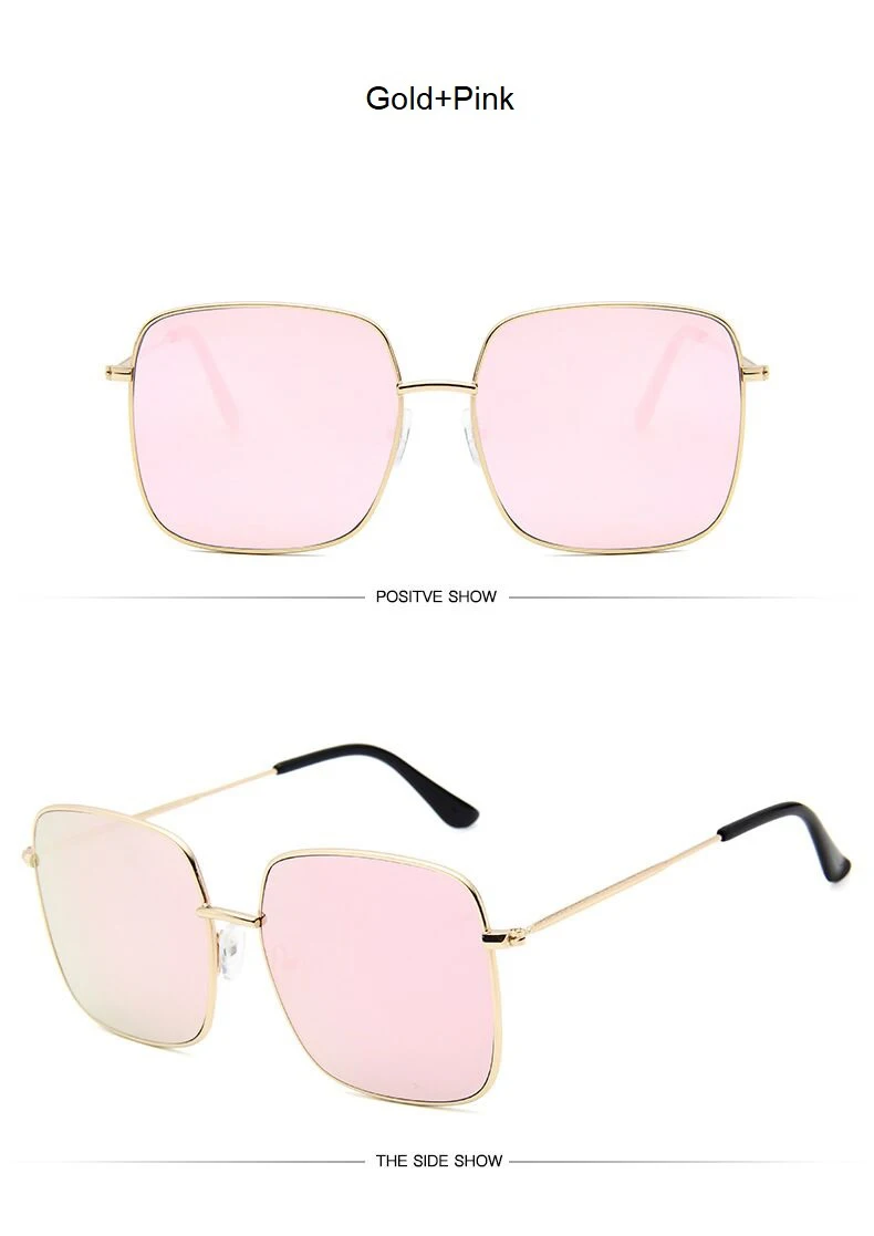 Ретро большие квадратные солнцезащитные очки для женщин, винтажные брендовые оттенки, прогрессивные металлические цветные солнцезащитные очки для женщин, модные дизайнерские солнцезащитные очки