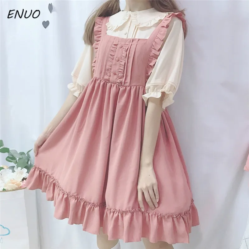 

Party Women Vintage Lolita Dess Girl Half Sleeve Blouse Shirt Pink Blue Lolita Dress Gothic Lolita Cosplay Lace Dress Costumes