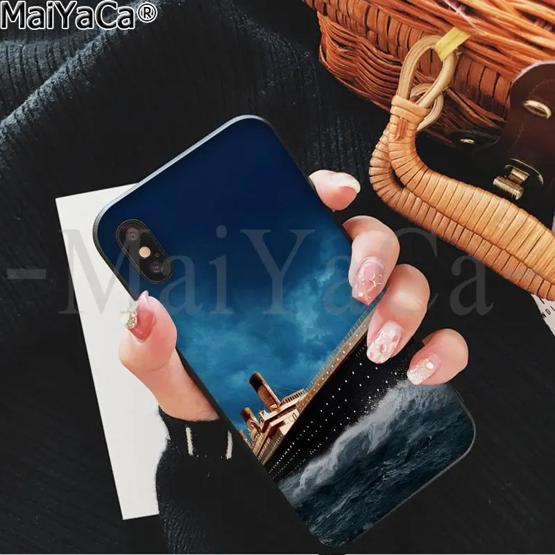 MaiYaCa пленка Титаник мягкий резиновый черный чехол для телефона Apple iPhone 8 7 6 6S Plus X XS