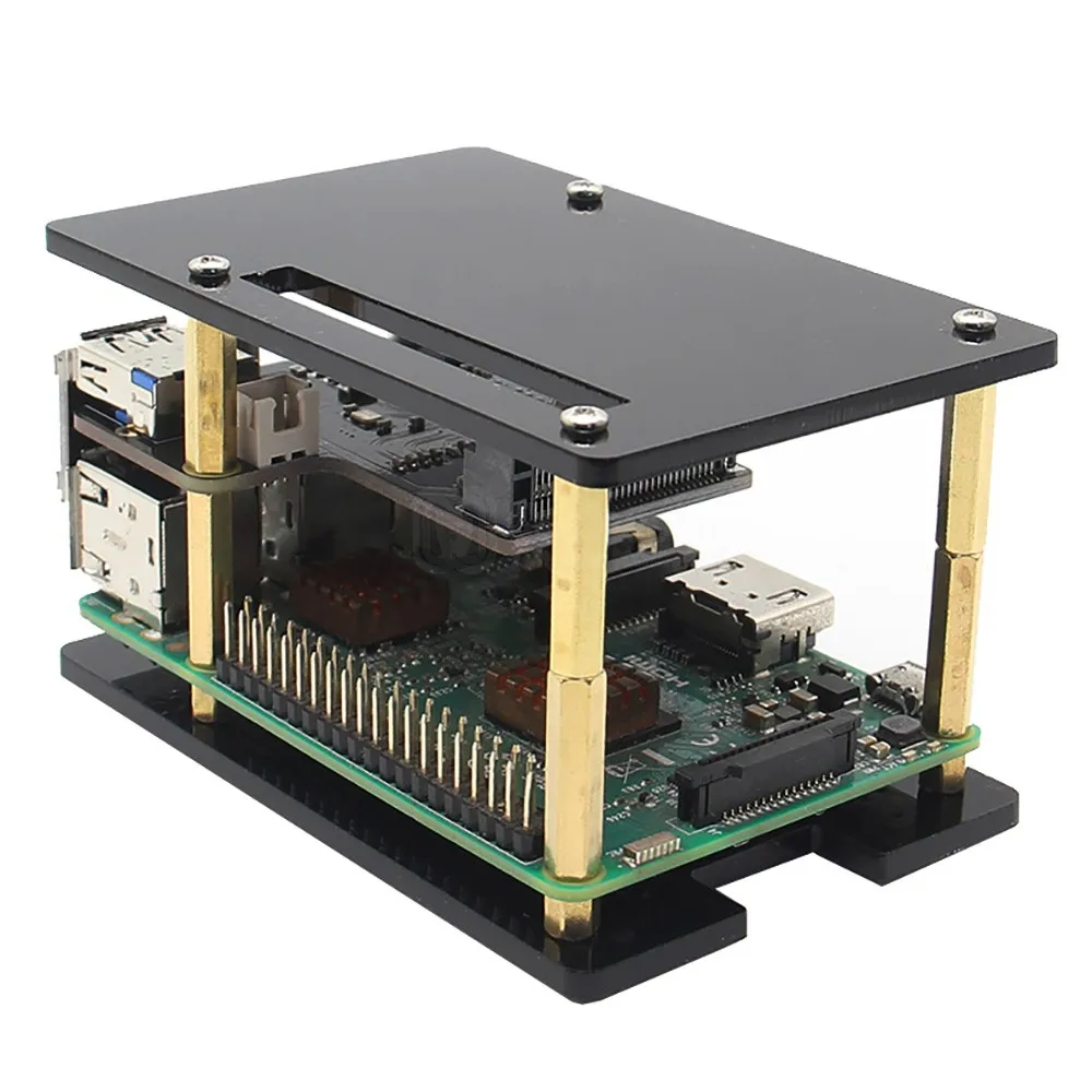 Raspberry Pi защитный акриловый чехол для X850 mSATA Плата расширения|Аксессуары