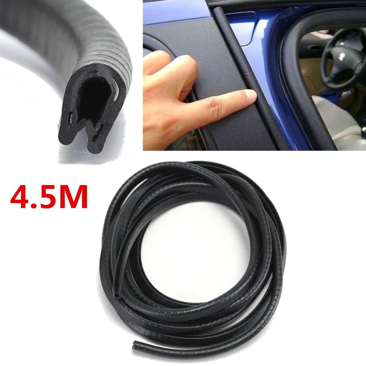 Автомобильный протектор края u-образной резины для автомобильной двери, шумоизоляция, защита от пыли, звукоизоляционные уплотнительные полосы, отделка 4,5 м