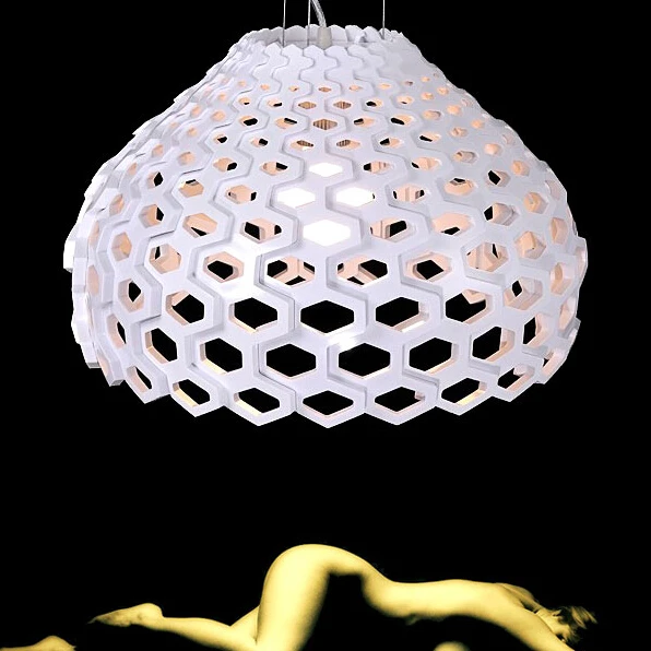 

Italian New TATOU droplight Exported Cubic Lattice Hive Acrylic Pendant Light