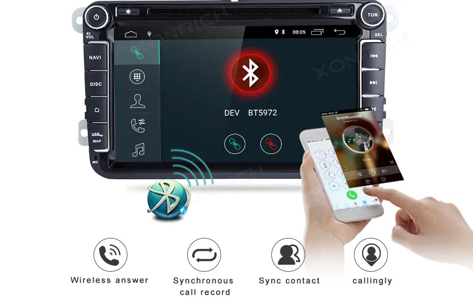 Sale 2 din Android 8.1 GPS Car Multimedia For Volkswagen VW Passat b6 Polo T5 Skoda Octavia 2 3 Superb Seat leon 2 AutoRadio golf 5 6 3