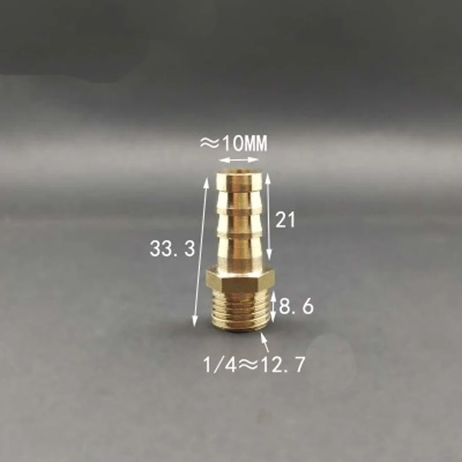 Уплотненный DN8 1/4 "BSP Мужской x 10 мм шланг колючий хвост Латунная муфта соединение трубы фитинг вода газ|hose barb|10mm hose barbpipe fittings | АлиЭкспресс