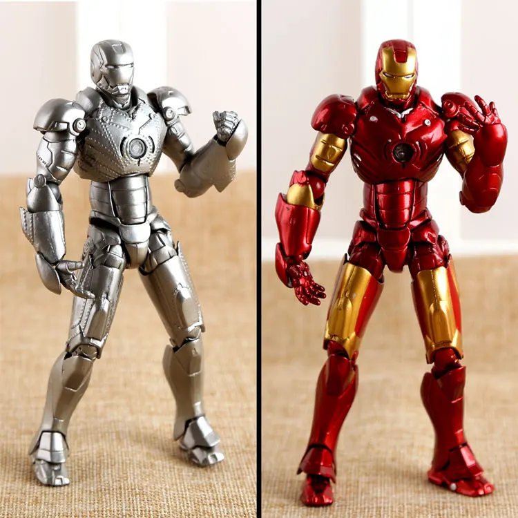 

SCI-FI Revoltech Series NO.036 Iron Man Mark III MK3 NO.035 Mark 2 Mark II PVC Action Figure Collectible Model Toy 15cm KT1789