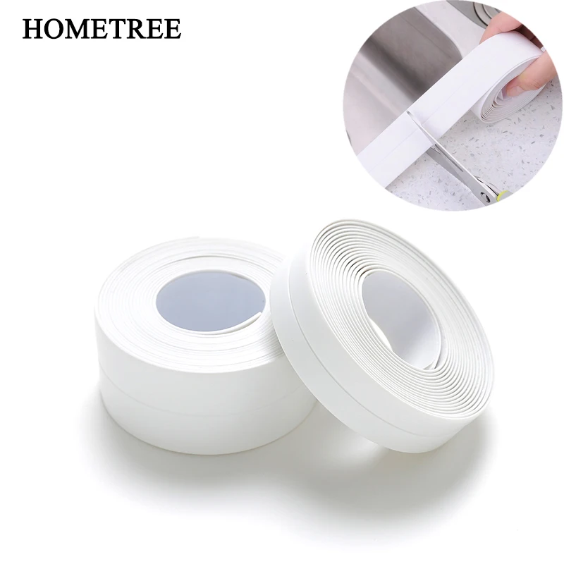 

HOMETREE Kitchen PVC Waterproof Mildew Proof Adhesive Tape Kitchen Sink Joint Crevice Sticker Corner Line Sticking Strip H358