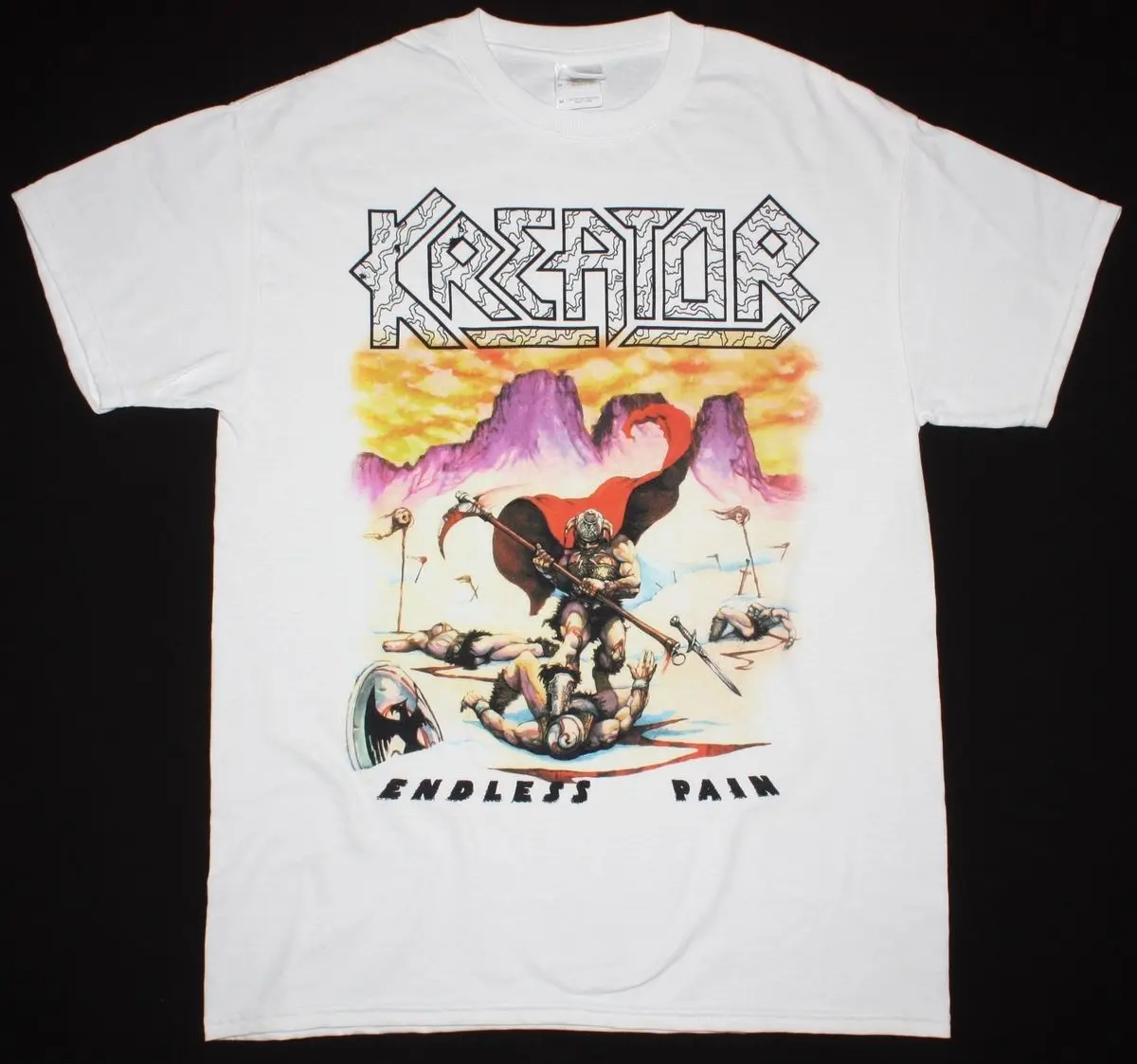 Новая белая футболка KREATOR ENDLESS PAIN THRASH DESTRUCTION SODOM CORONER RAGE простая комбинированная в