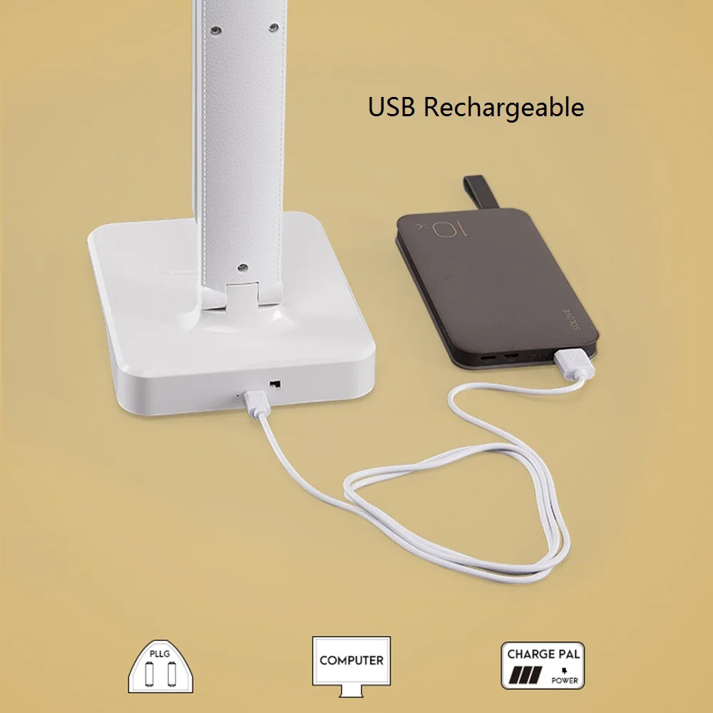 Продажа 9 Вт сенсорный светодиодный настольный светильник с сенсорным управлением, Регулируемая яркость, USB Перезаряжаемый, для чтения, защита глаз,...