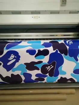 

White blue baby blue Large Camo Vinyl Car Wrap skin Vehicle boat Camouflage graphics auto pellicola styling size 1.52x20m