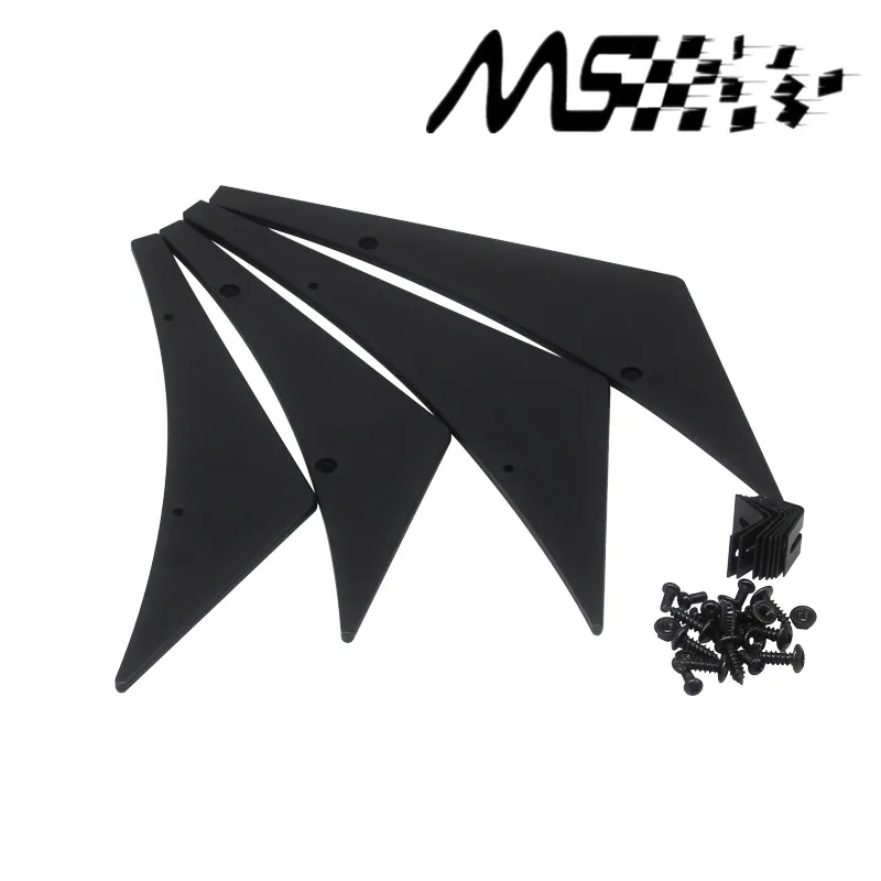 

New Universal Fit Front Bumper Lip Splitter Fins Body Spoiler Canards Valence Chin