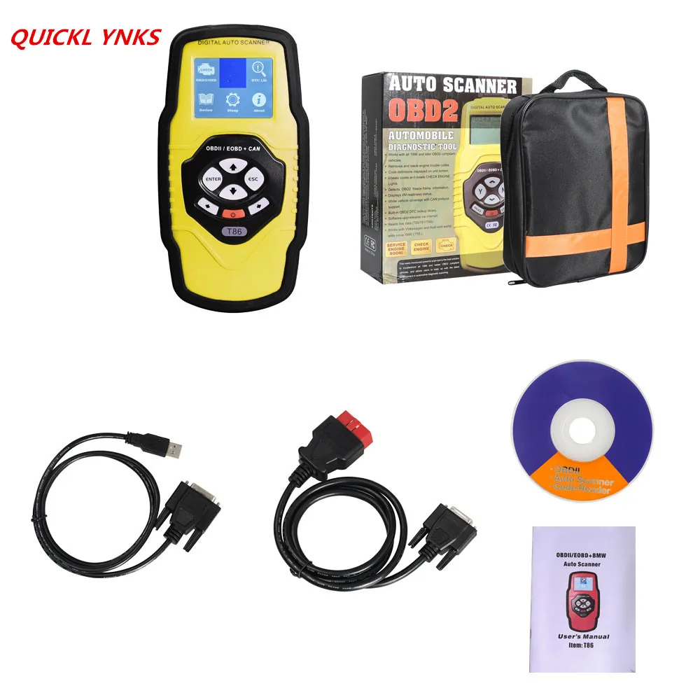 

QUICKLYNKS For BMW+OBDII Diagnostic Tool T86 Auto Scanner for BMW all systems and OBDII ECU diagnostic