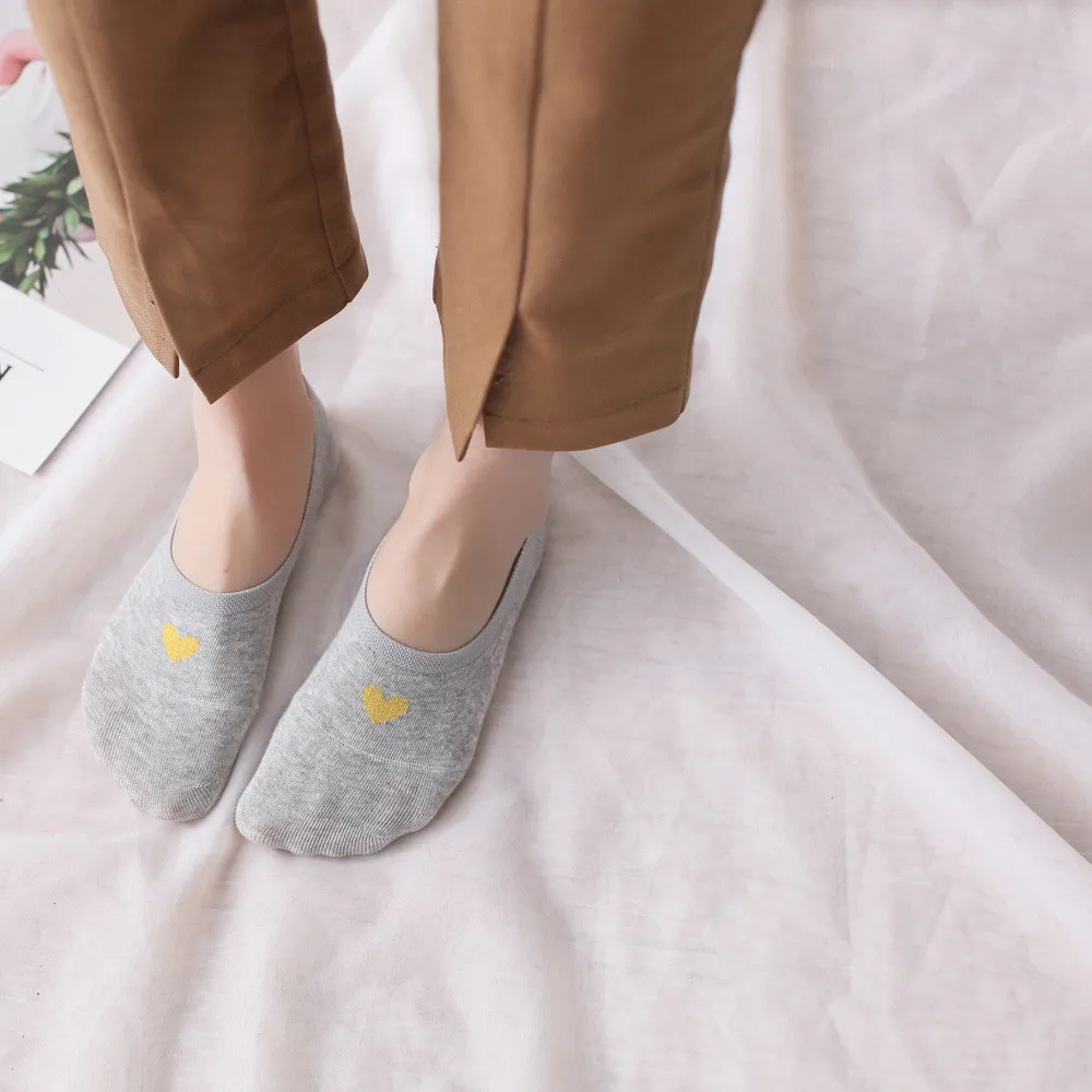 1 пара Мода Любовь женские удобные повседневные однотонные хлопковые короткие носки для лодыжки тапочки короткие безбортные носки из