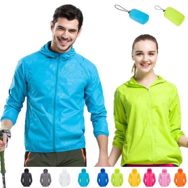 

Men Women Quick Dry Sportswear Hiking Jacket Waterproof Anti-UV Coats Outdoor Sport Skin Jackets Summer Autumn Rain Thin Jackets