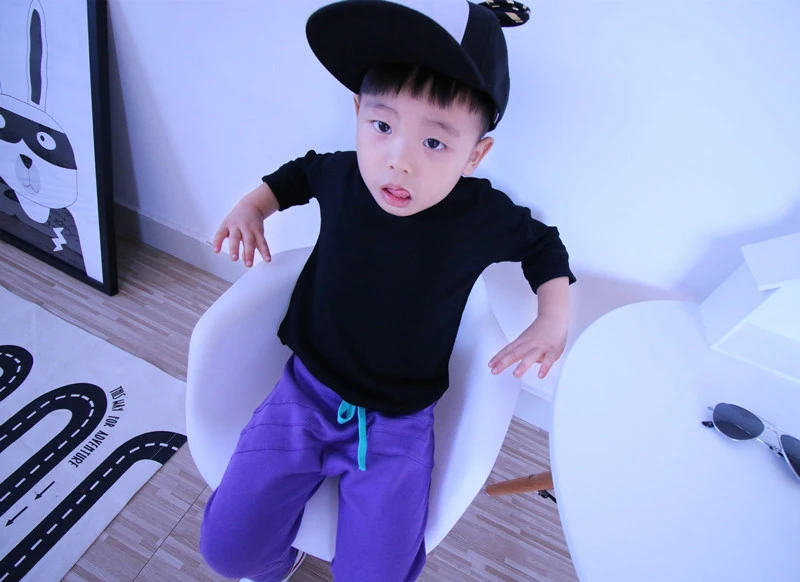 Solid Kids T-Shirts Cotton Boys Girls Tops Three Quarter Sleeves Boy T Shirts Spring O Neck Girl T-Shirts 2017 Children Clothing (4)