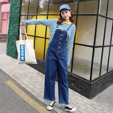 Лидер продаж модная одежда Для женщин деним Комбинезоны для женщин хлопок ремень Комбинезоны для малышек Мотобрюки свободные Повседневное Винтаж Комбинезоны для девочек Брюки для девочек женские Комбинезоны для женщин