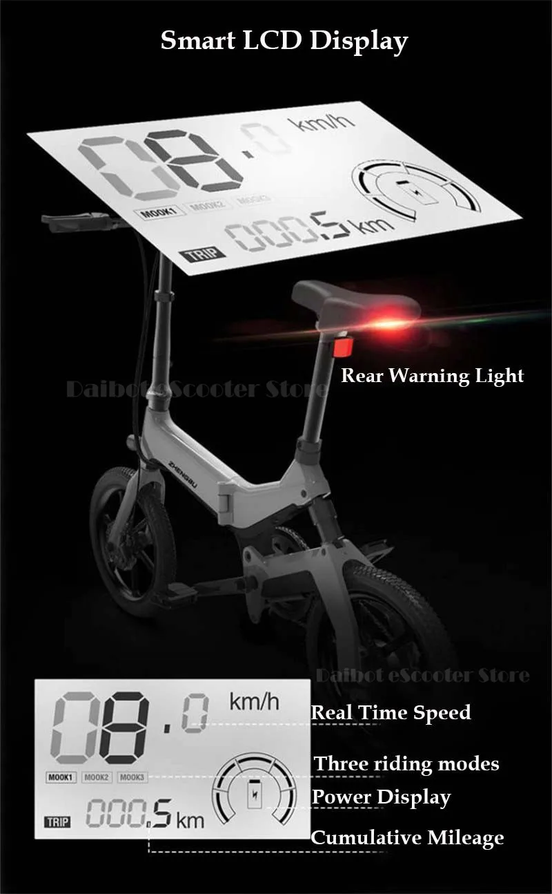 Perfect Adult Electric Scooter 250W 36V Electric Bicycle 60KM Cruise Control/Double Brake Portable Foldable Electric Bicycle Bike Women 19