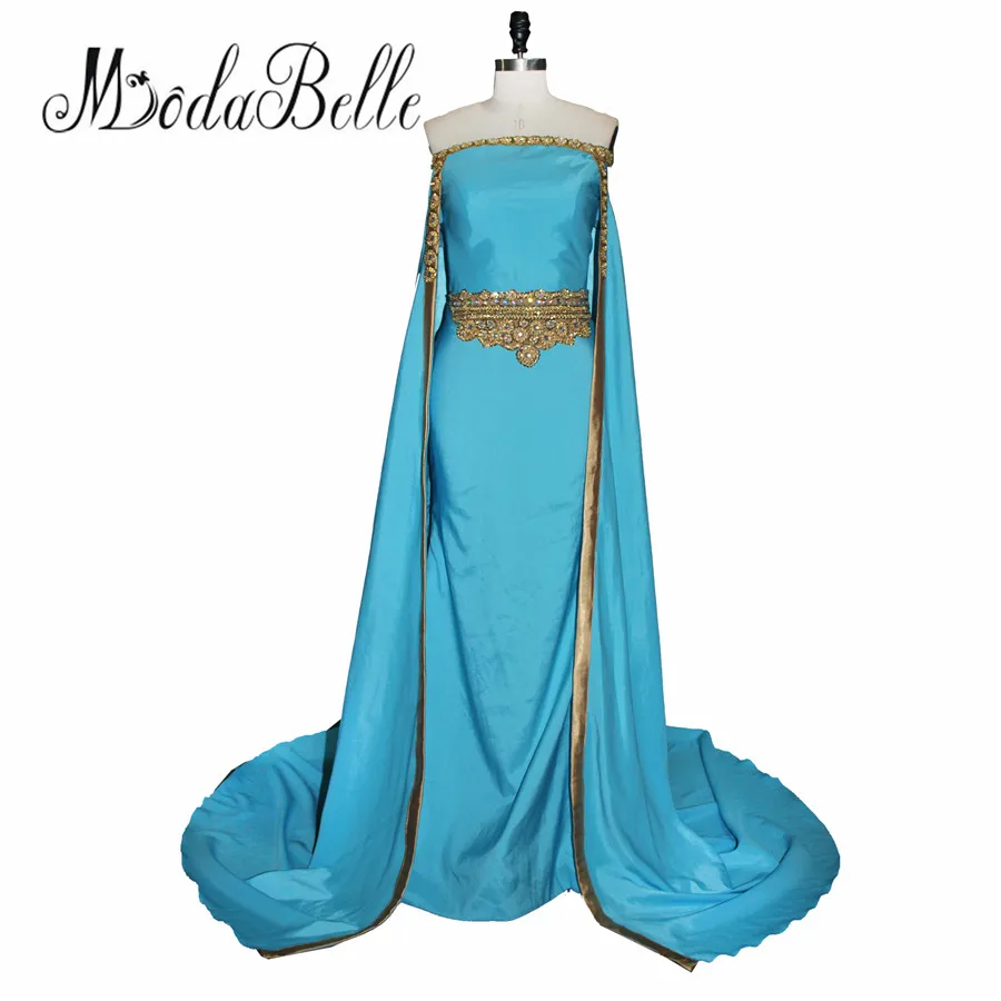off shoulder gown with cape