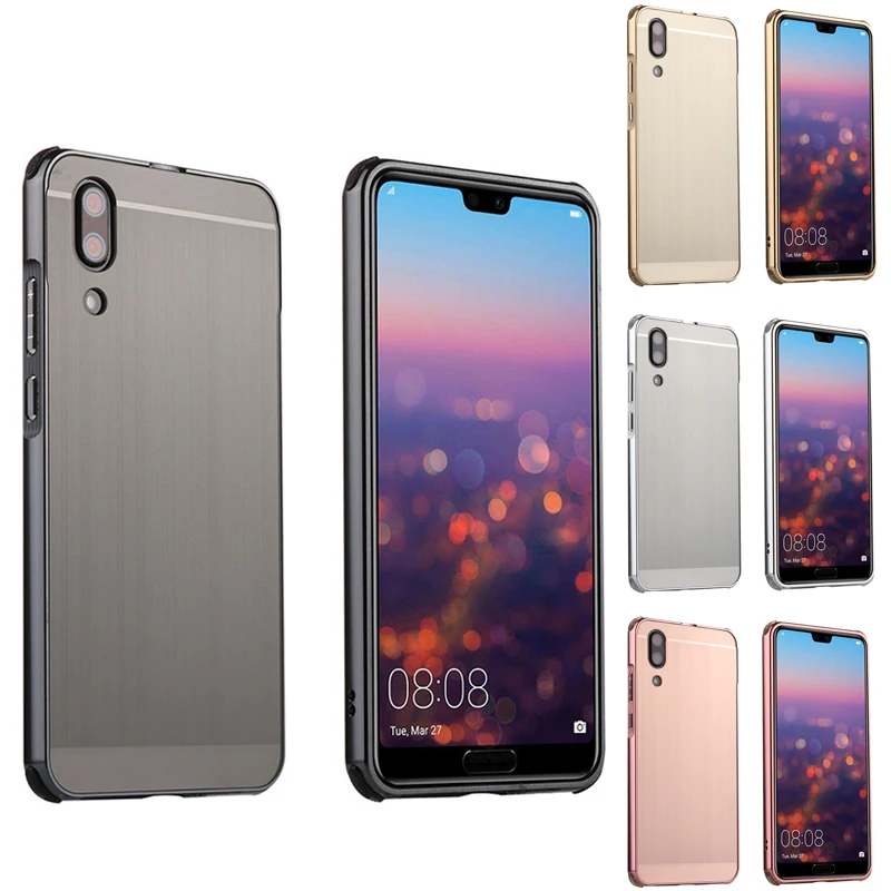 

For Huawei P20 P 20 Case Brushed mirror Back Cover Case for Huawei P20 Lite Plating Aluminum Metal Frame for Huawei Nova 3e Case