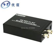 3G SDI to AV Scaler Converter sdi to cvbs sdi conver PAL/NTSC-M RCA (CVBS L/R)CRT or HDTV 100M for 3G signals