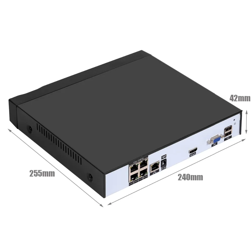 H.265 ONVIF 4CH 8CH 4MP HDMI CCTV 48V POE NVR P2P Motion Detection FTP IEEE802.3af DC 48V Input CCTV NVR For POE IP Camera