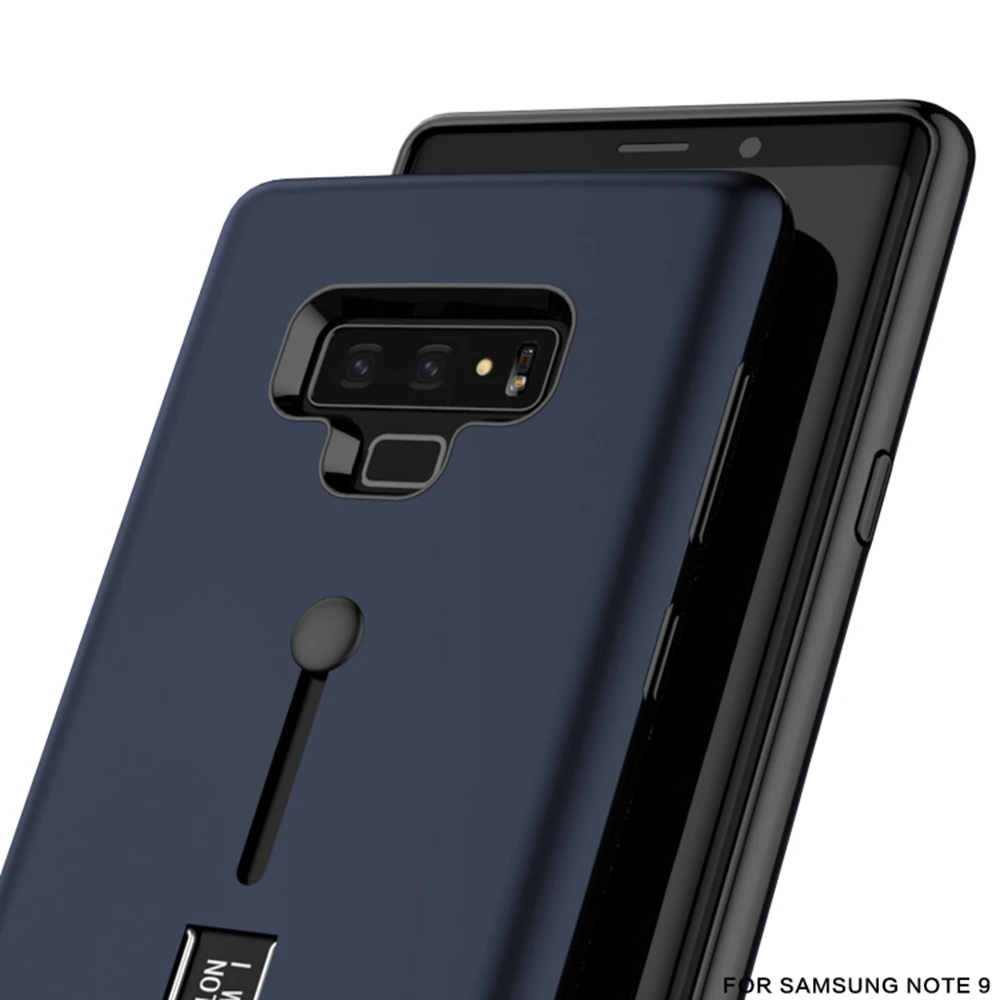 

Hidden Finger Ring Slim Case For Samsung Galaxy Note 9 8 PC+TPU Bracket Back Cover For Samsung Note 9 Note 5 Holder Ring Coque
