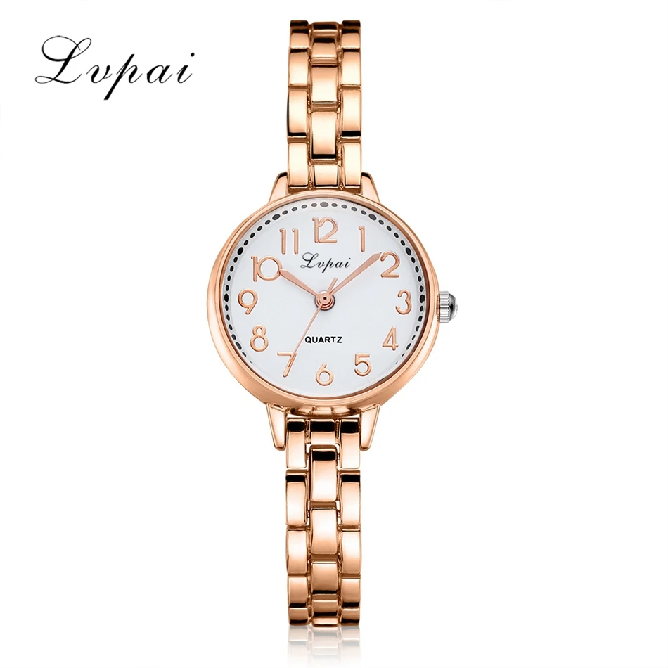 Lvpai брендовые новые женские часы-браслет модные повседневные Кварцевые женские наручные часы роскошные женские часы с розой LP168 - Цвет: Rose Gold White